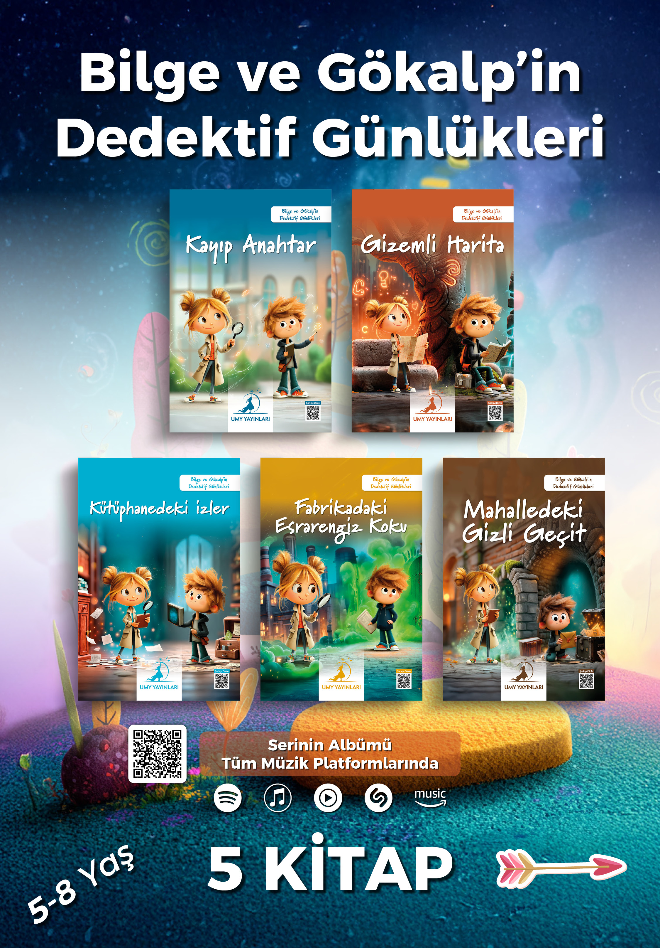 Bilge ve Gökalp'in Dedektif Günlükleri Serisi - 5 Kitap - Çocuk Kitabı Serisi